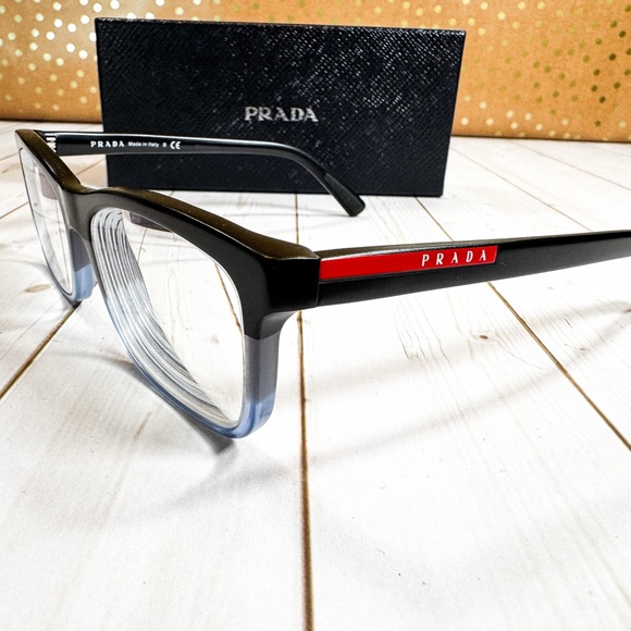 Prada Men’s Eyeglasses Frames VSP 05F TWT-101 📌Black Gradient to Blue - Picture 1 of 11